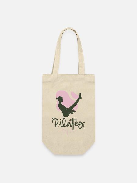 Pilates - Geschenkbeutel für Flaschen - Natur