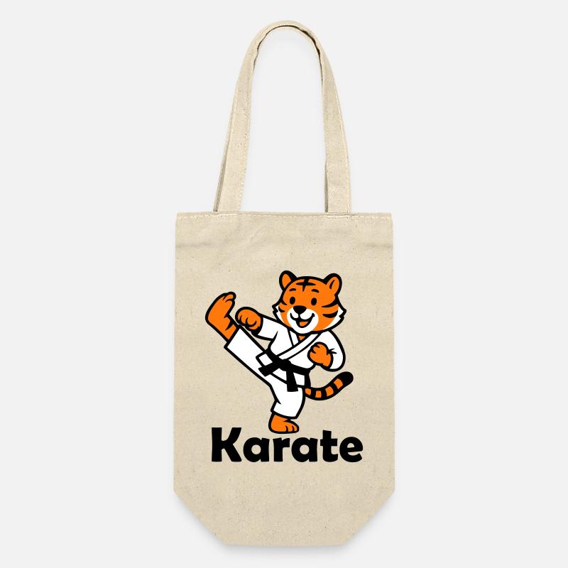Karate Tiger - Geschenkbeutel für Flaschen - Natur