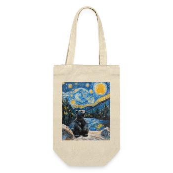 Bear Bears Van Gogh Style Starry Night - Gift Bag for Bottles - nature - Front