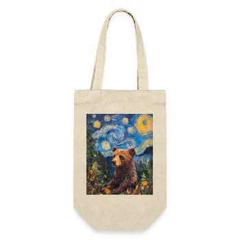 Bear Bears Van Gogh Style Starry Night - Gift Bag for Bottles - nature - Front