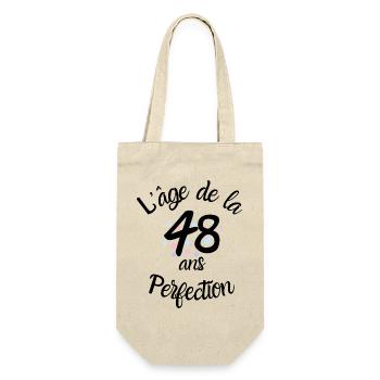 48 Jahre alt, das Zeitalter der Perfektion - Geschenkbeutel für Flaschen - Natur - Vorne