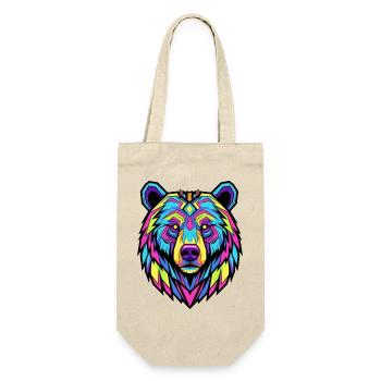 Neon Tribal Bär Illustration - Geschenkbeutel für Flaschen - Natur - Vorne
