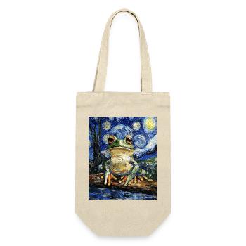Frosch Frösche Van Gogh Style Starry Night - Geschenkbeutel für Flaschen - Natur - Vorne