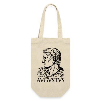 Augustus Römischer Kaiser "AVGVSTVS" Geschichte Tribut - Geschenkbeutel für Flaschen - Natur - Vorne