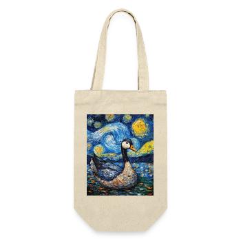 Oie canard oiseau style Van Gogh nuit étoilée - Sac à bouteille - nature - Devant