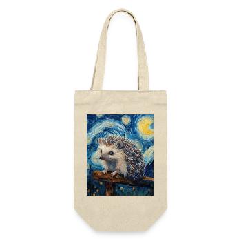  Igel Van Gogh Style Starry Night - Geschenkbeutel für Flaschen - Natur - Vorne