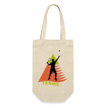 Tennis Player on Green Orange Triangle - Gift Bag for Bottles - nature - Front