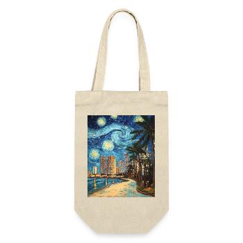 Miami Beach Florida Van Gogh Starry Night - Gift Bag for Bottles - nature - Front