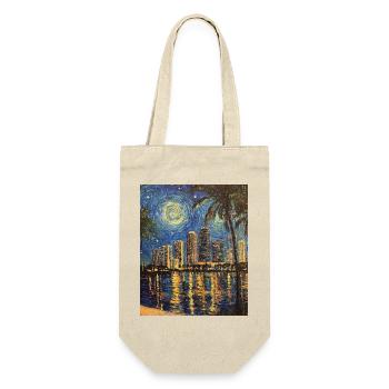 Miami Beach Florida Van Gogh Starry Night - Gift Bag for Bottles - nature - Front