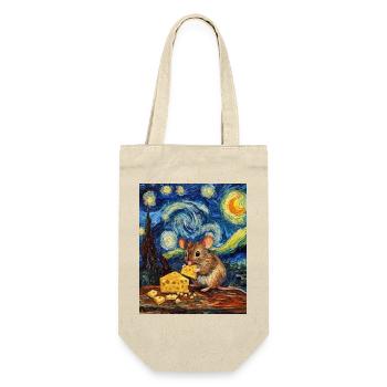 Souris mange du fromage Nuit étoilée à la Van Gogh - Sac à bouteille - nature - Devant