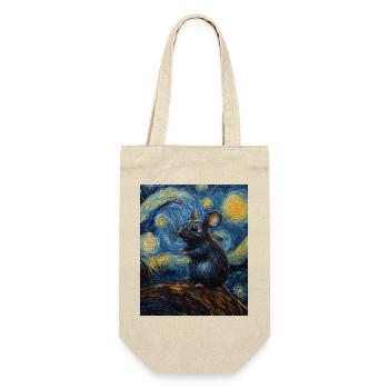 Souris mange du fromage Nuit étoilée à la Van Gogh - Sac à bouteille - nature - Devant