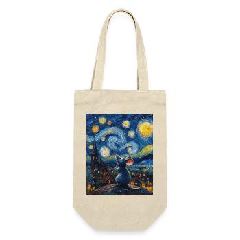 Souris mange du fromage Nuit étoilée à la Van Gogh - Sac à bouteille - nature - Devant