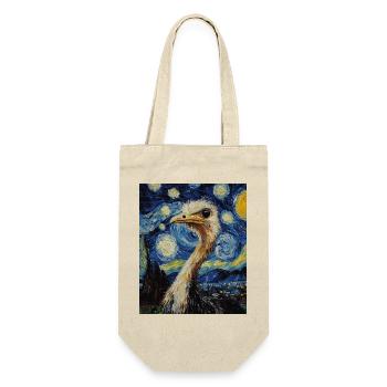 Oiseau Autruche Style Van Gogh Nuit étoilée - Sac à bouteille - nature - Devant