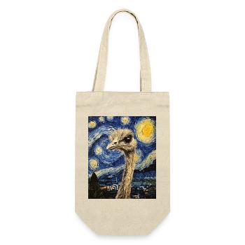 Oiseau Autruche Style Van Gogh Nuit étoilée - Sac à bouteille - nature - Devant