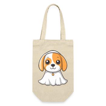 Beagle Hund Halloween Geist - Geschenkbeutel für Flaschen - Natur - Vorne
