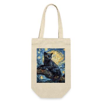 Panther Van Gogh Style Starry Night - Geschenkbeutel für Flaschen - Natur - Vorne
