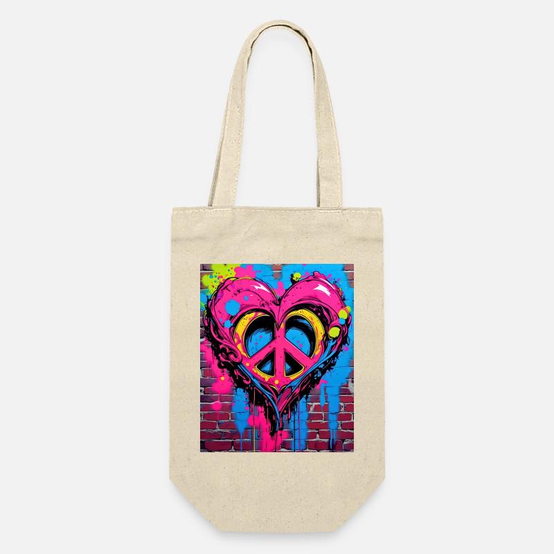 Love and Peace - Gift Bag for Bottles - nature