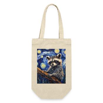Waschbär Raccoon Van Gogh Style Starry Night - Gift Bag for Bottles - nature - Front