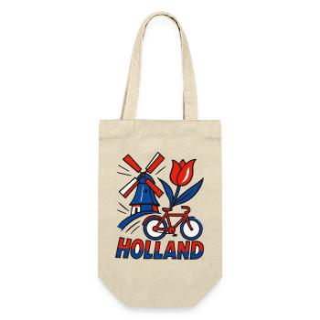 Holland windmill tulip bicycle - Gift Bag for Bottles - nature - Front