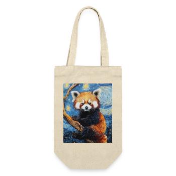 Red Panda Bear Van Gogh Style Starry Night - Gift Bag for Bottles - nature - Front