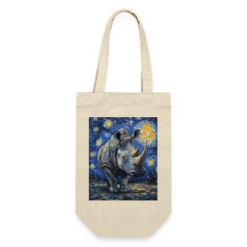 Nashorn Rhino Van Gogh Style Starry Night - Gift Bag for Bottles - nature - Front