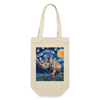 Nashorn Rhino Van Gogh Style Starry Night - Gift Bag for Bottles - nature - Front
