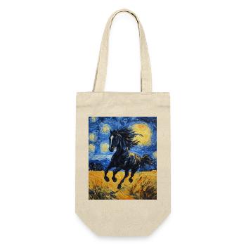 Cheval Chevaux Cavalier Style Van Gogh Nuit étoilée - Sac à bouteille - nature - Devant