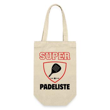 Super Padelist, Vatertag, Weihnachten - Geschenkbeutel für Flaschen - Natur - Vorne