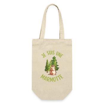 Ich bin ein Murmeltier im Wald - Geschenkbeutel für Flaschen - Natur - Vorne