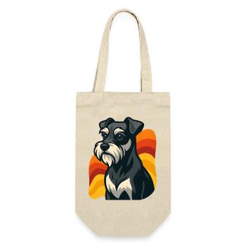 Zwergschnauzer Hund bei Sonnenuntergang - Geschenkbeutel für Flaschen - Natur - Vorne