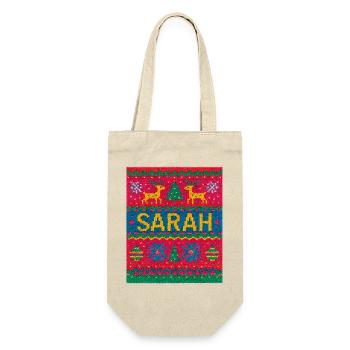 Sarah Christmas Knit Doormat - Gift Bag for Bottles - nature - Front