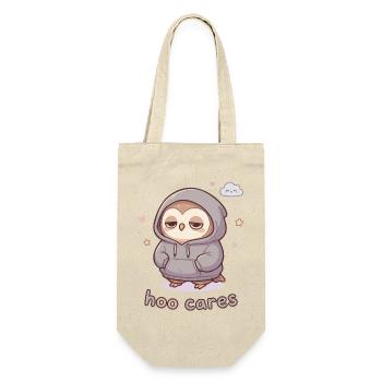 Hoo Cares Schmuseeule Hoodie - Geschenkbeutel für Flaschen - Natur - Vorne