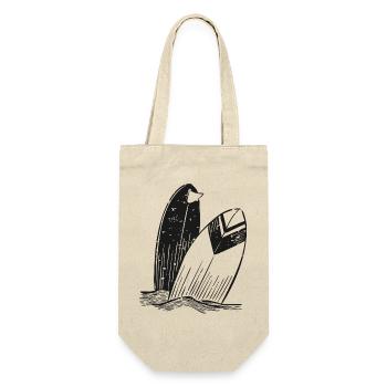 Retro Waves - Vintage Surfboard Design - Gift Bag for Bottles - nature - Front