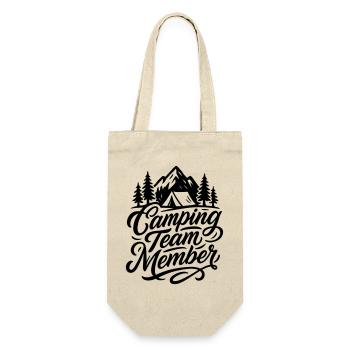 Camping Team Zelt Berge - Geschenkbeutel für Flaschen - Natur - Vorne
