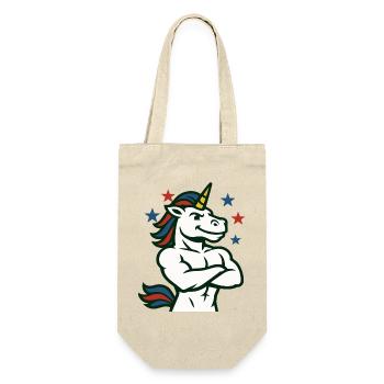Selbstbewusste Einhorn-Illustration - Geschenkbeutel für Flaschen - Natur - Vorne