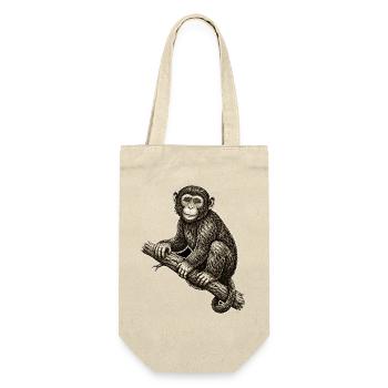 Monkey illustration in vintage style - Gift Bag for Bottles - nature - Front