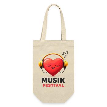 Herzbeat Festival with headphones - Gift Bag for Bottles - nature - Front