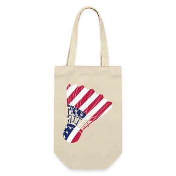 USA-Badmintonspieler-Liebhaber American Flag Patriot - Geschenkbeutel für Flaschen - Natur - Vorne