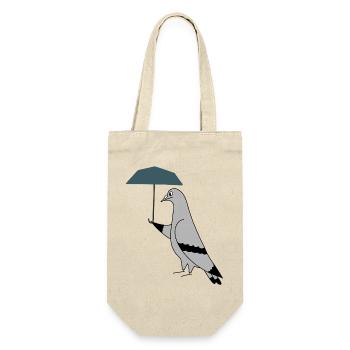 Pigeon with Umbrella – Illustration minimaliste urbaine - Sac à bouteille - nature - Devant