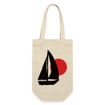 Boot vor Sonnenuntergang - Geschenkbeutel für Flaschen - Natur - Vorne