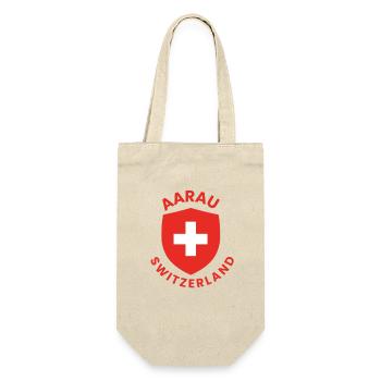 Aarau Switzerland Shield Design - Gift Bag for Bottles - nature - Front