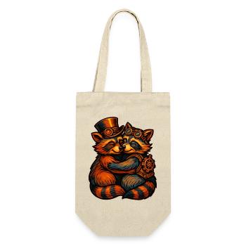 Steampunk Raccoon Cuddle - Gift Bag for Bottles - nature - Front