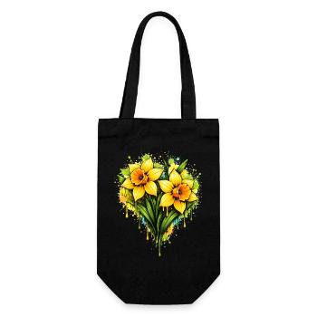 Jonquilles dans le style graffiti - Sac à bouteille - noir - Devant