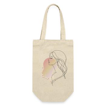 Woman Portrait Line Art Illustration - Gift Bag for Bottles - nature - Front