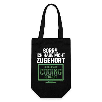 Sorry, ich habe Coding gedacht - Geschenkbeutel für Flaschen - Schwarz - Vorne