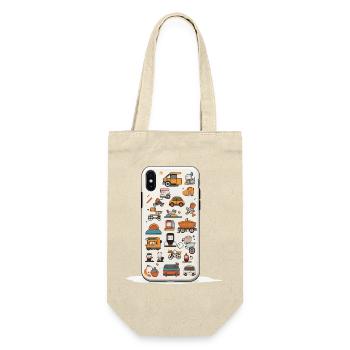 Colorful Vehicle World Doodle Pattern - Gift Bag for Bottles - nature - Front