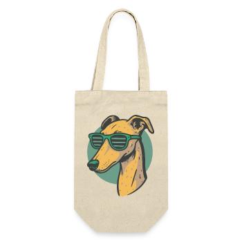 Windhund, Galgo - Geschenkbeutel für Flaschen - Natur - Vorne
