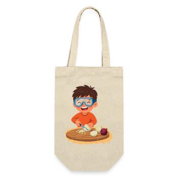 Child Cuts Onions Smart - Gift Bag for Bottles - nature - Front