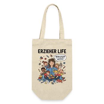 Kaffeechaos mit Kindern - Geschenkbeutel für Flaschen - Natur - Vorne