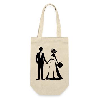 Bride and groom - Gift Bag for Bottles - nature - Front